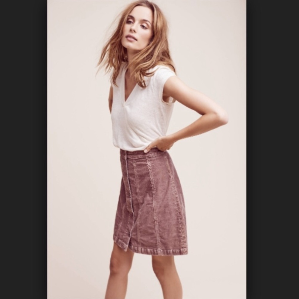 Anthropologie Corduroy Skirt